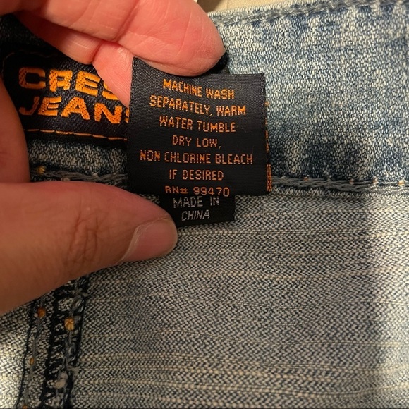 Crest Jeans The Collection‎ Distressed Embellished Denim Skirt Sz: 23/24​ - Picture 9 of 11
